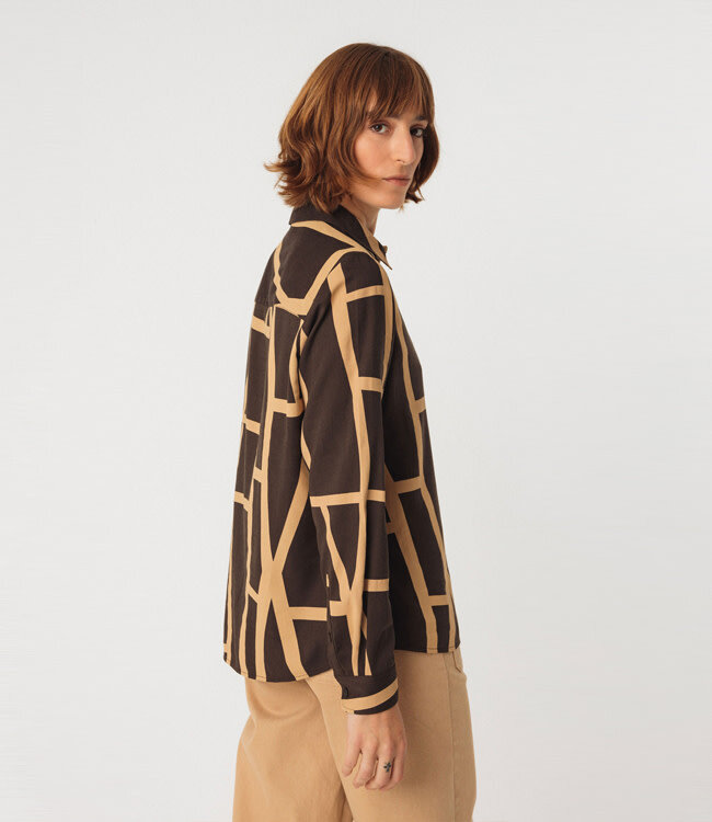 SKFK blouse ASUNE CAMEL BROWN van biokatoen en ecovero