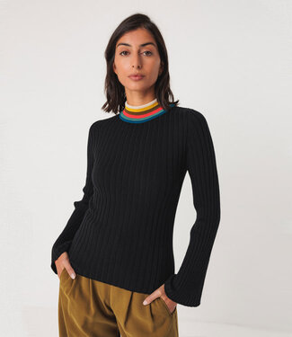 SKFK SKFK coltrui LERATE met gekleurde opstaande kraag biokatoen