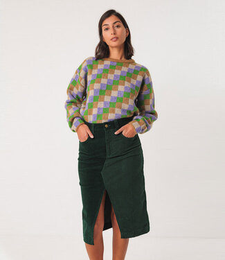 SKFK SKFK patchwork rok MEDEA GREEN biologisch katoen