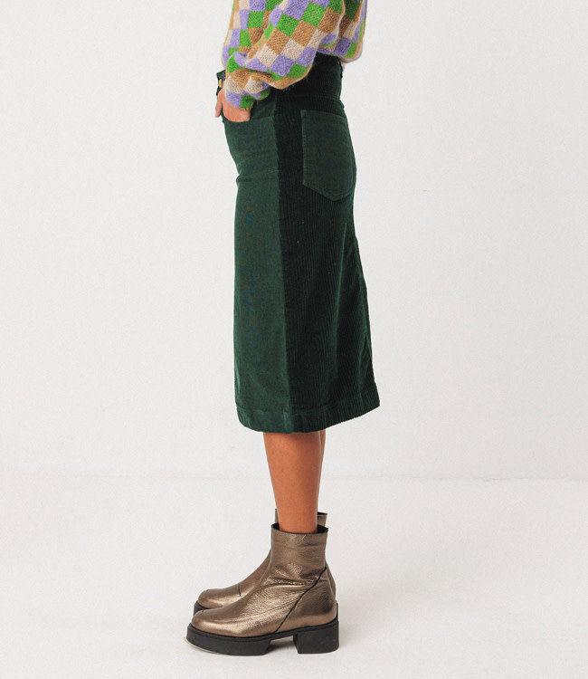 SKFK patchwork rok MEDEA GREEN biologisch katoen