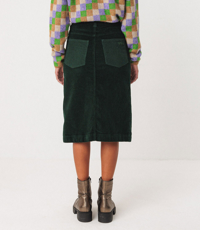 SKFK patchwork rok MEDEA GREEN biologisch katoen