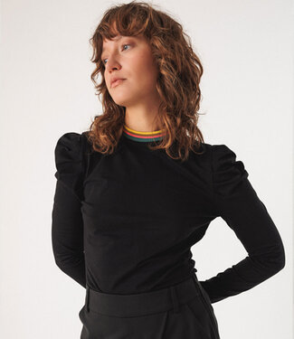 SKFK SKFK longsleeve OLDAR met pofmouw met gekleurde bies