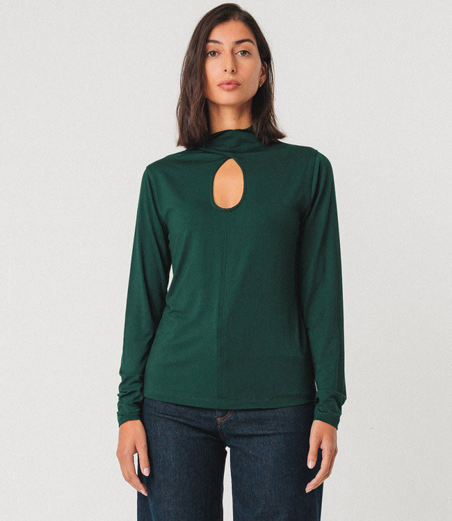 SKFK shirt met cut out ZAZU GREEN van modal