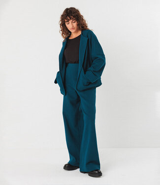 SKFK SKFK oversized vest rib jas GOITA PETROL biologisch katoen