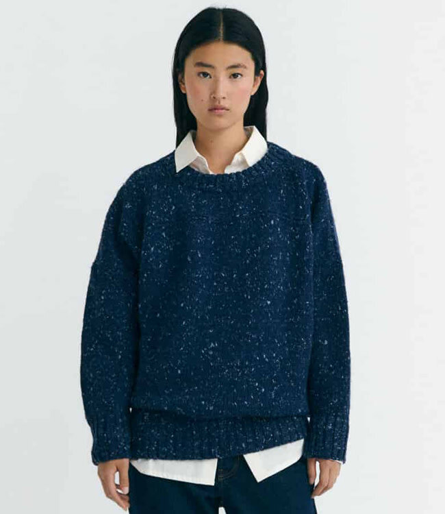 THINKING MU wijde wollen trui LIZA NAVY