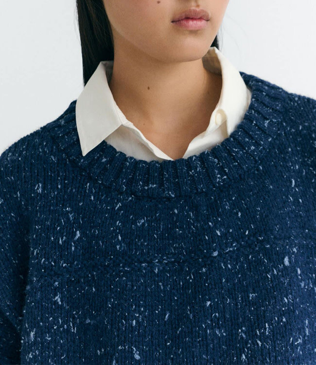 THINKING MU wijde wollen trui LIZA NAVY