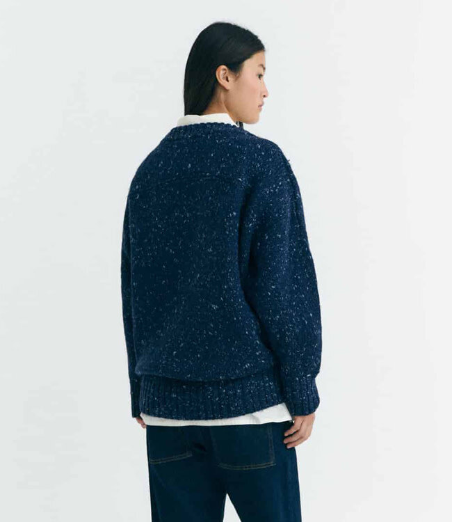 THINKING MU wijde wollen trui LIZA NAVY
