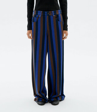 THINKING MU THINKING MU gestreepte broek HEDDA BLANKET bio katoen