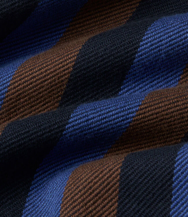 THINKING MU gestreepte jas FRANSA BLANKET biokatoen