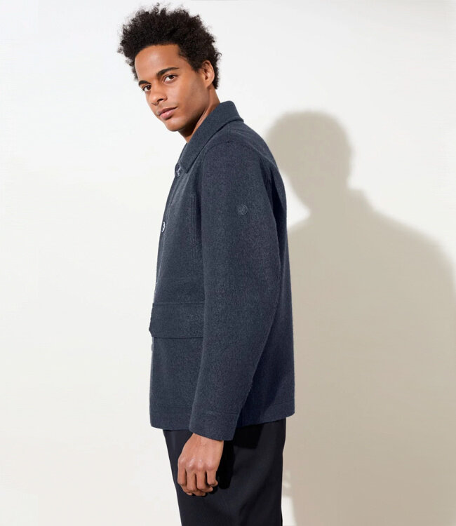 LANGERCHEN sportieve korte wollen jas LUCAN GRAPHITE