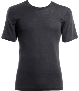 Hocosa HOCOSA shirt korte mouw wol zijde heren ANTRACIET