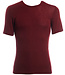 Hocosa HOCOSA shirt korte mouw wol zijde heren BORDEAUX