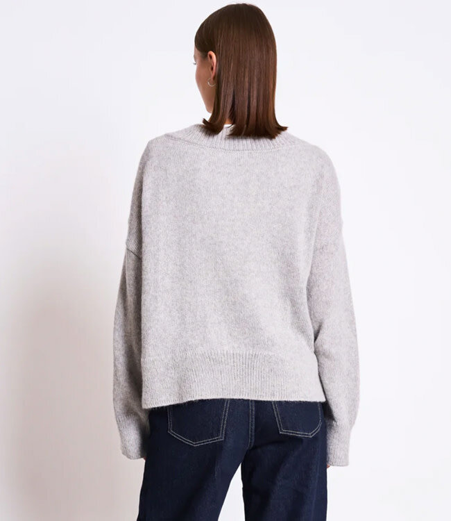 JAN 'N JUNE wollen trui JUNA GRIJS van mohair en wol