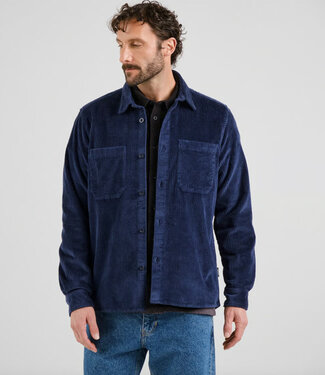 Dedicated DEDICATED corduroy overshirt KIL NAVY biologisch katoen