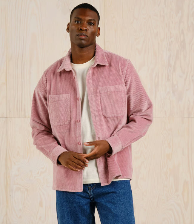 DEDICATED corduroy overshirt KIL PINK biologisch katoen