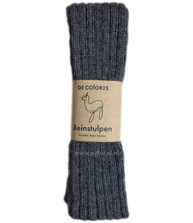 DE COLORES beenwarmers baby alpaca GRIJS  - 40 cm