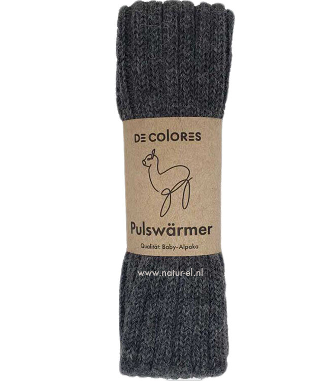 DE COLORES Polswarmers baby alpaca RIB ANTRACIET 14