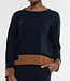 ALMA & LOVIS trui COLOR BLOCK NAVY biokatoen en wol