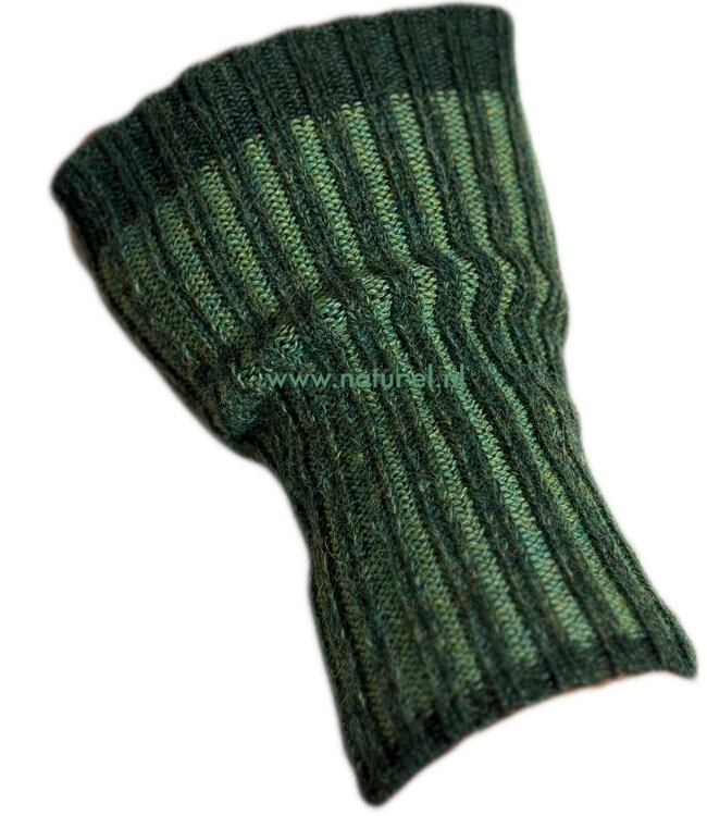 DE COLORES Polswarmers 100% baby alpaca TWO TONE groen 66