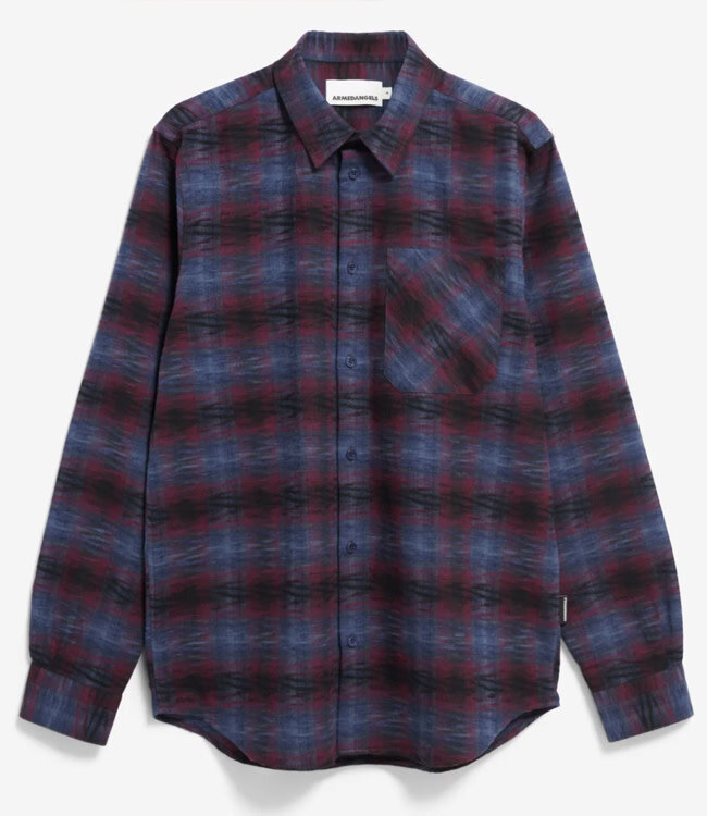 ARMEDANGELS overhemd FAALIN RED BLOCKS biokatoen