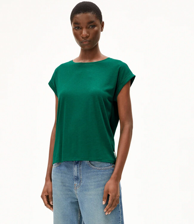 ARMEDANGELS loose fit shirt JILAANA GREEN van tencel