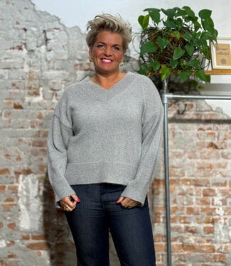 Jan 'n June JAN 'N JUNE wollen trui JUNA GRIJS van mohair en wol