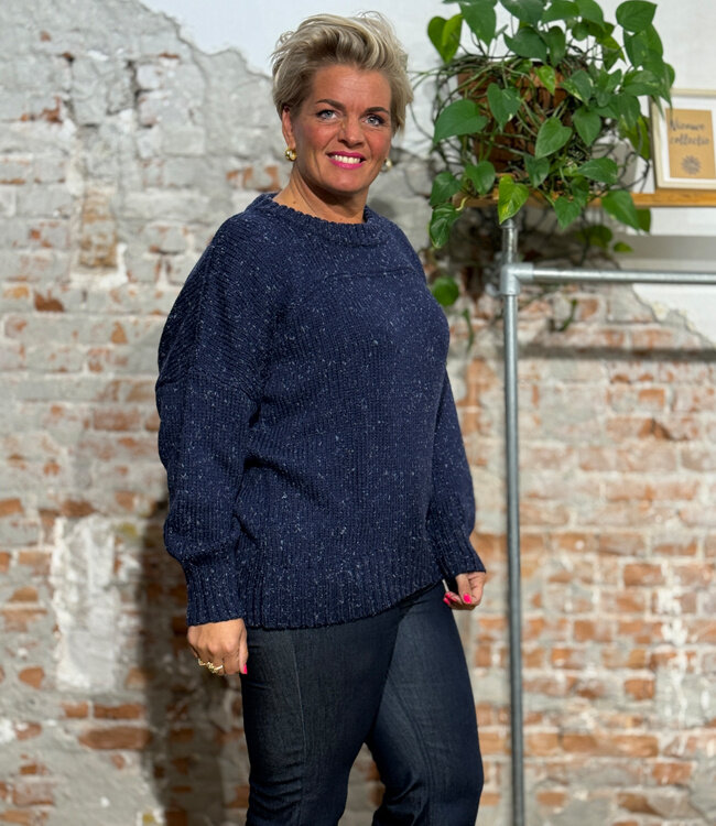 THINKING MU wijde wollen trui LIZA NAVY