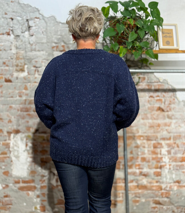 THINKING MU wijde wollen trui LIZA NAVY