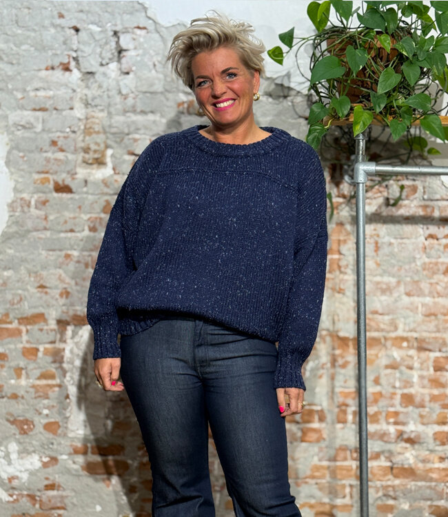 THINKING MU wijde wollen trui LIZA NAVY
