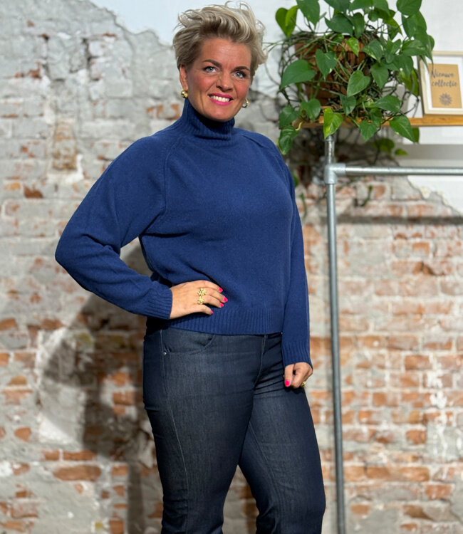 KOMODO wollen trui met col MILLIE BLUE 100% merino