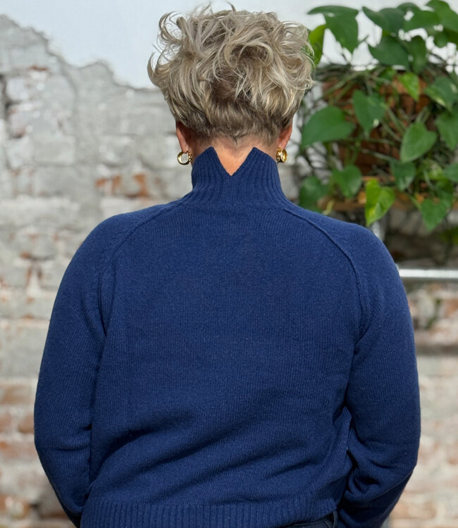 KOMODO wollen trui met col MILLIE BLUE 100% merino