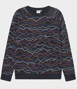 Dedicated DEDICATED sweater van biologisch katoen LINES BLACK