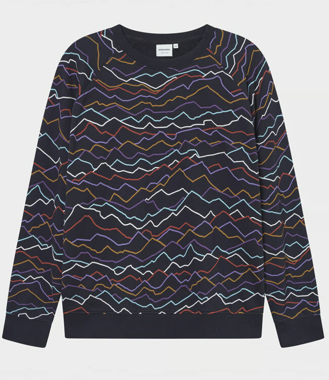 DEDICATED sweater van biologisch katoen LINES BLACK