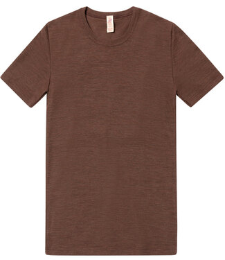 Engel ENGEL puur wollen HEREN shirt korte mouw KANEEL