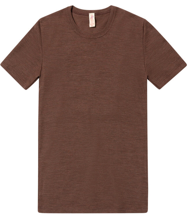 ENGEL puur wollen HEREN shirt korte mouw KANEEL