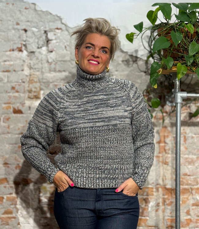 KOMODO wollen trui met col MILLIE STRIPE 100% merino