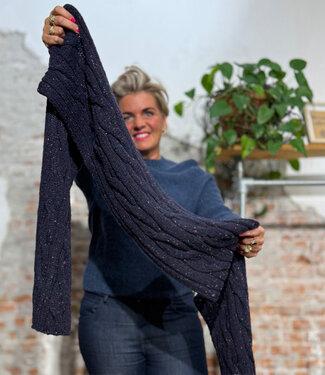 Fisherman out of Ireland Wollen shawl met kabelpatroon SEABED unisex FISHERMAN