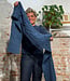 Fisherman out of Ireland Wollen shawl met kabelpatroon DENIM unisex FISHERMAN