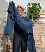 Wollen shawl met kabelpatroon DENIM unisex FISHERMAN