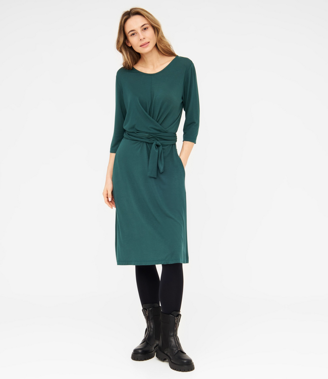 WIDDA jurk SLINGA PETROL biologisch katoen jersey