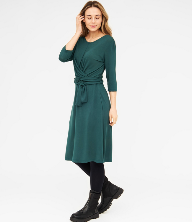 WIDDA jurk SLINGA PETROL biologisch katoen jersey