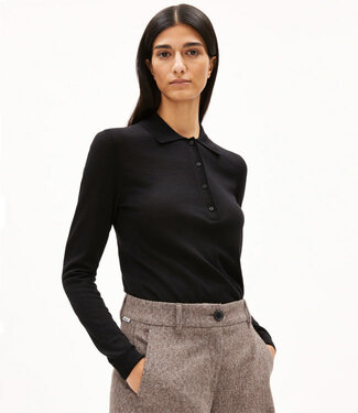 ARMEDANGELS ARMEDANGELS wollen polo trui MAARGO BLACK merino