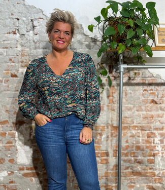 WIDDA WiDDA v-hals blouse LYDA GRAFIC van ecovero