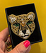 FAIRTRADE broche LEOPARD met pailetten en kralen