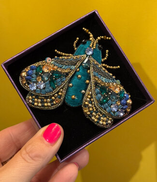 Natur-el FAIRTRADE broche BEETLE met pailetten en kralen