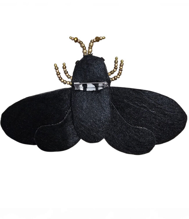 FAIRTRADE broche BEETLE met pailetten en kralen