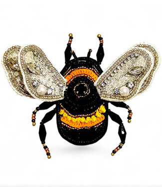 FAIRTRADE broche HOMMEL met pailetten en kralen