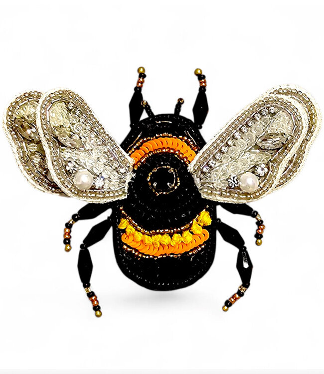 FAIRTRADE broche HOMMEL met pailetten en kralen