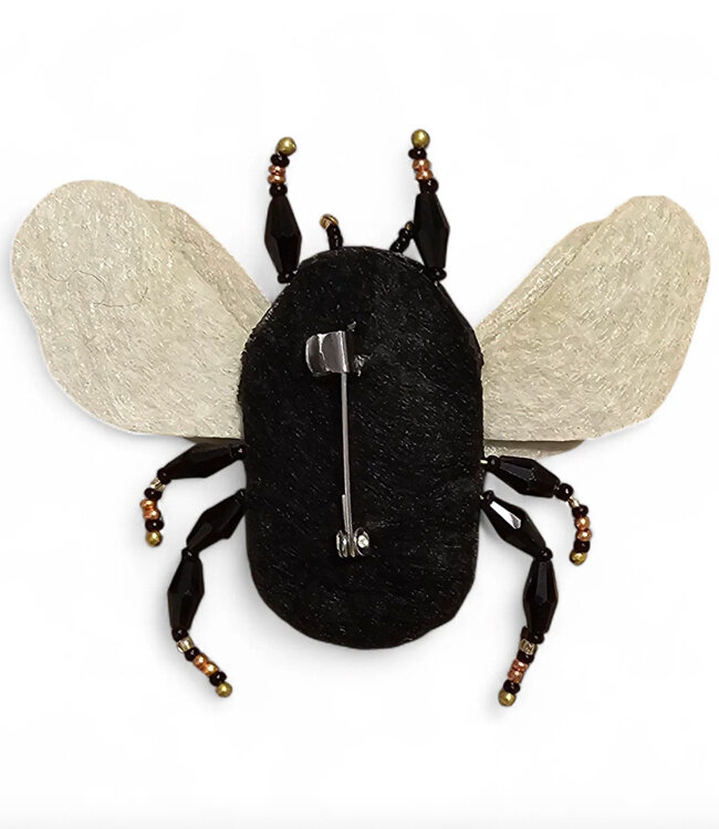 FAIRTRADE broche HOMMEL met pailetten en kralen