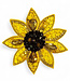 FAIRTRADE broche SUNFLOWER met pailetten en kralen